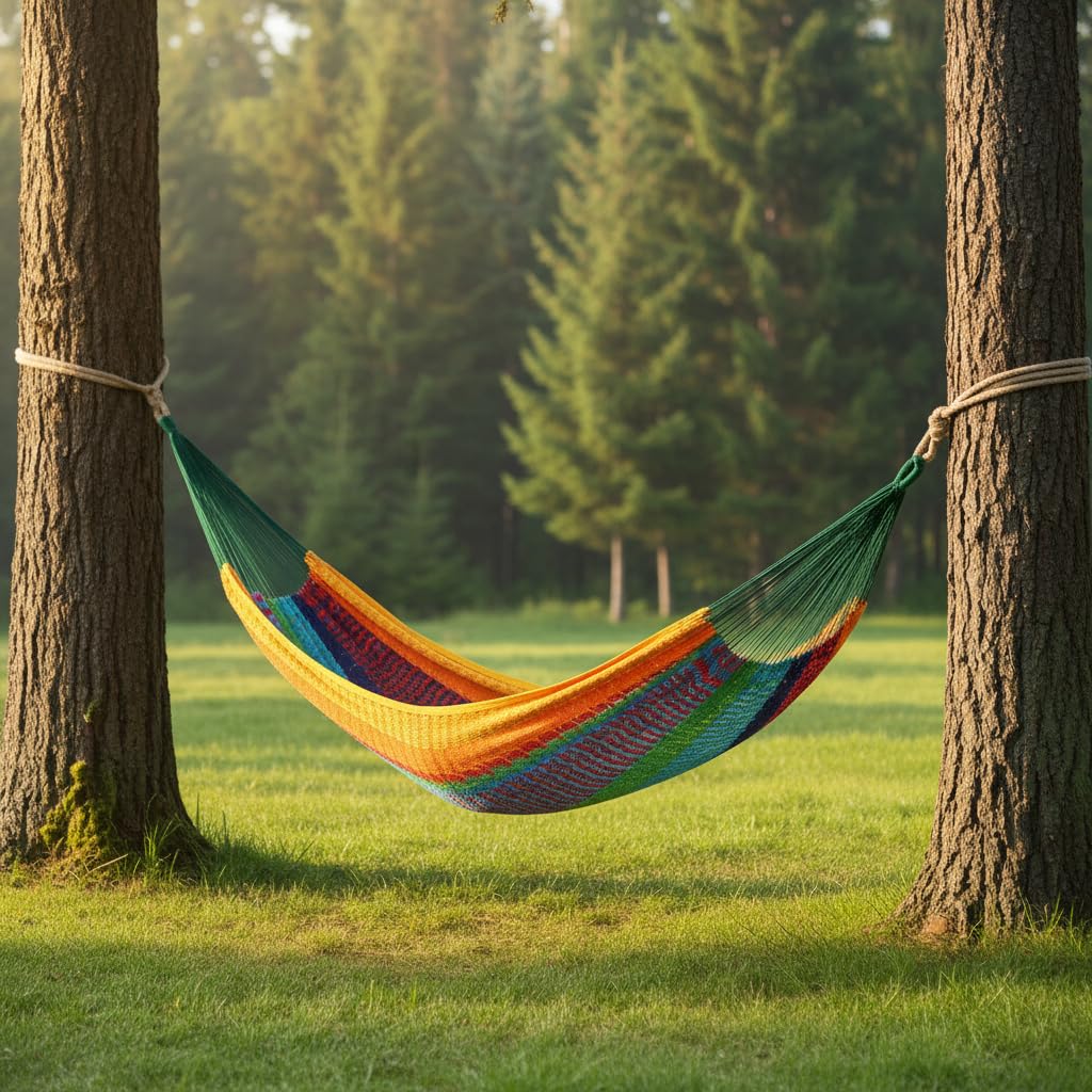Outdoor Furniture Green - Green Red & Yellow Striped Double