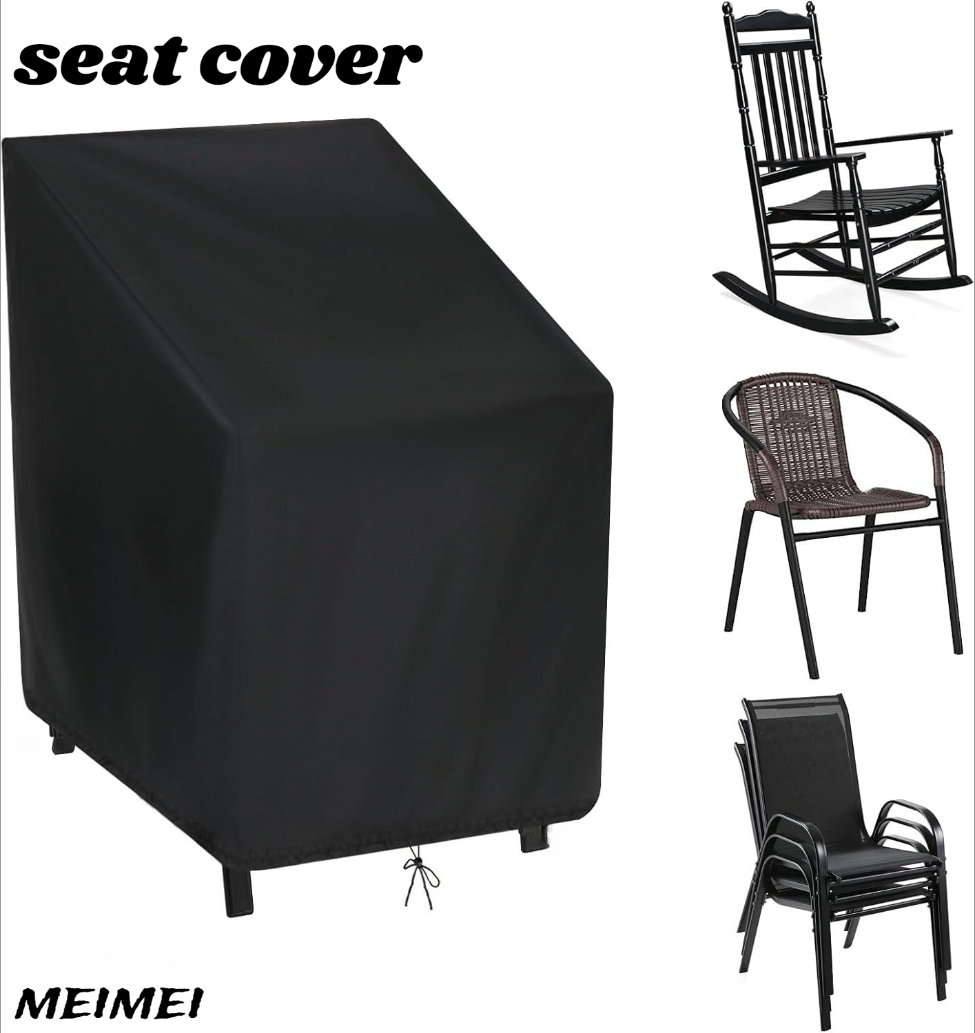 Outdoor Furniture Cover - Stacked Chair Dust Cover Storage Bag