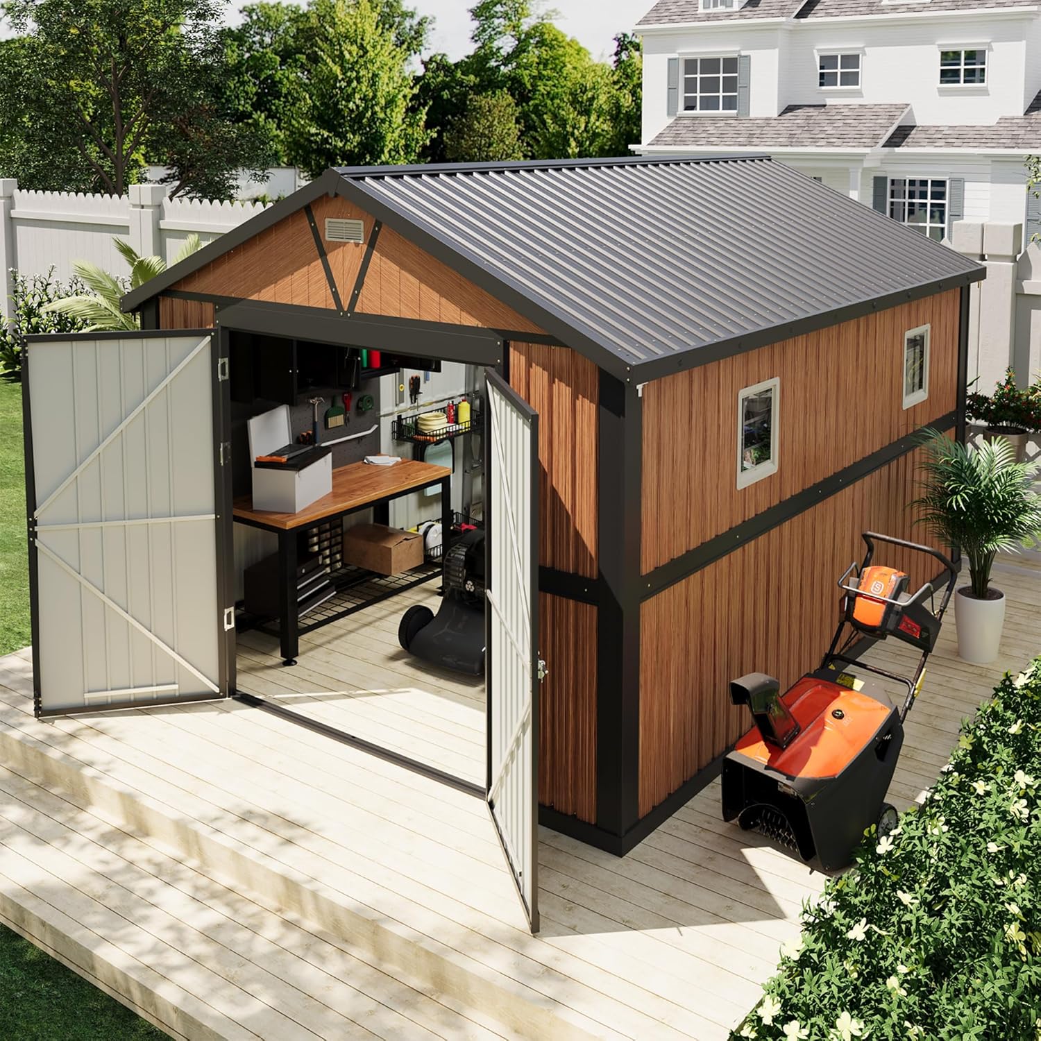 Outdoor Furniture Ideas - 10x12 FT Outdoor Storage Shed, Garden