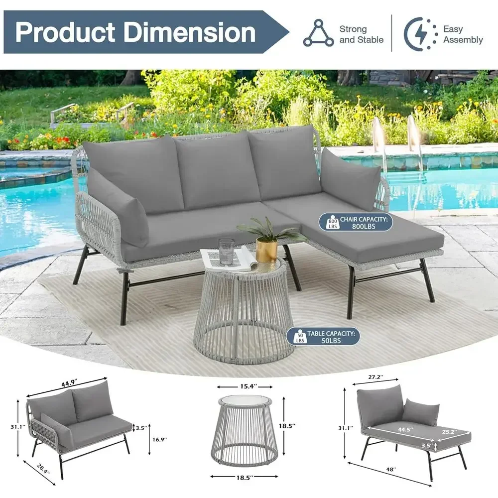 Gray L-Shaped Sectional Patio  - Outdoor Furniture L Shape review and price