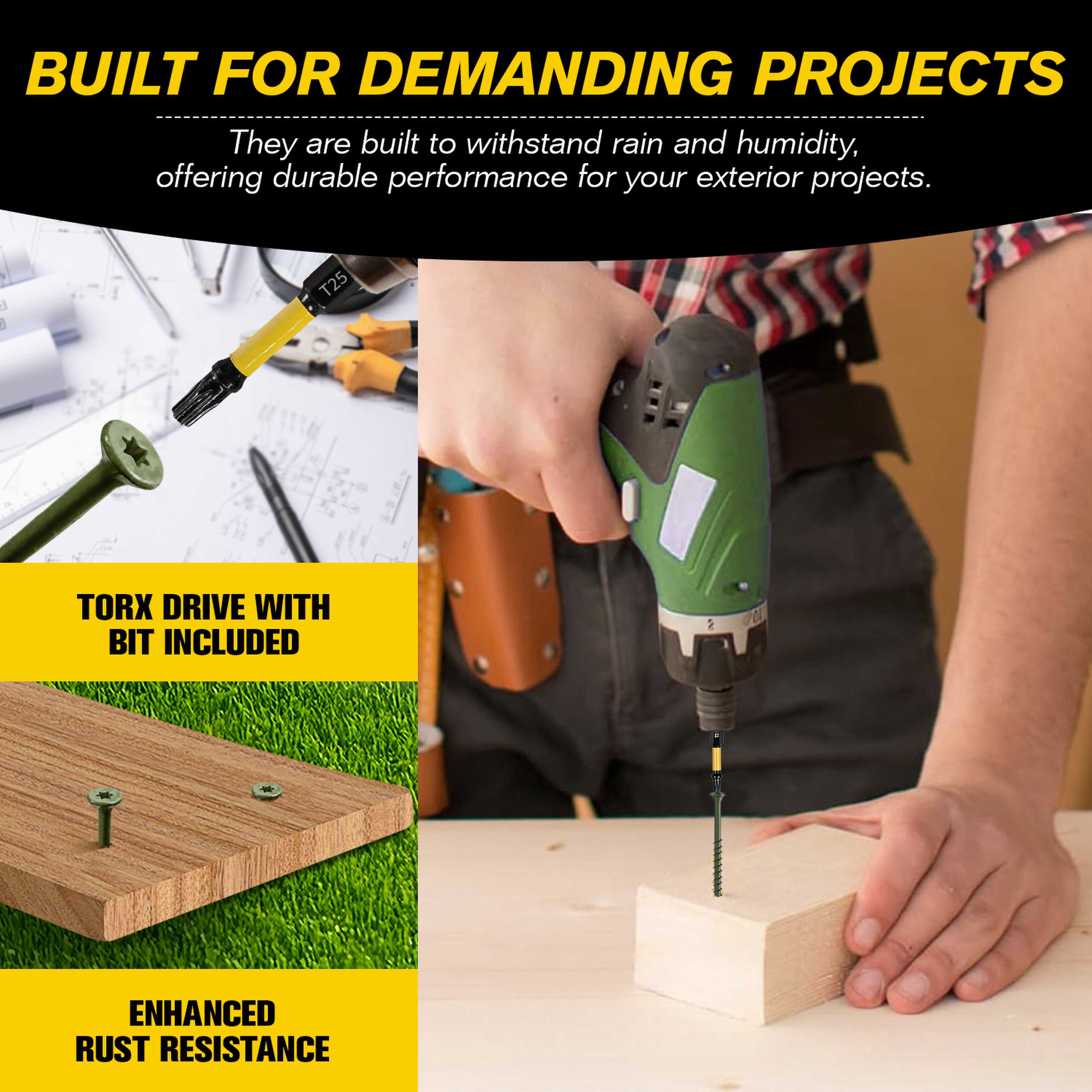VKKM Green Wood Screws #10 x 3 - Outdoor Furniture Green review and price