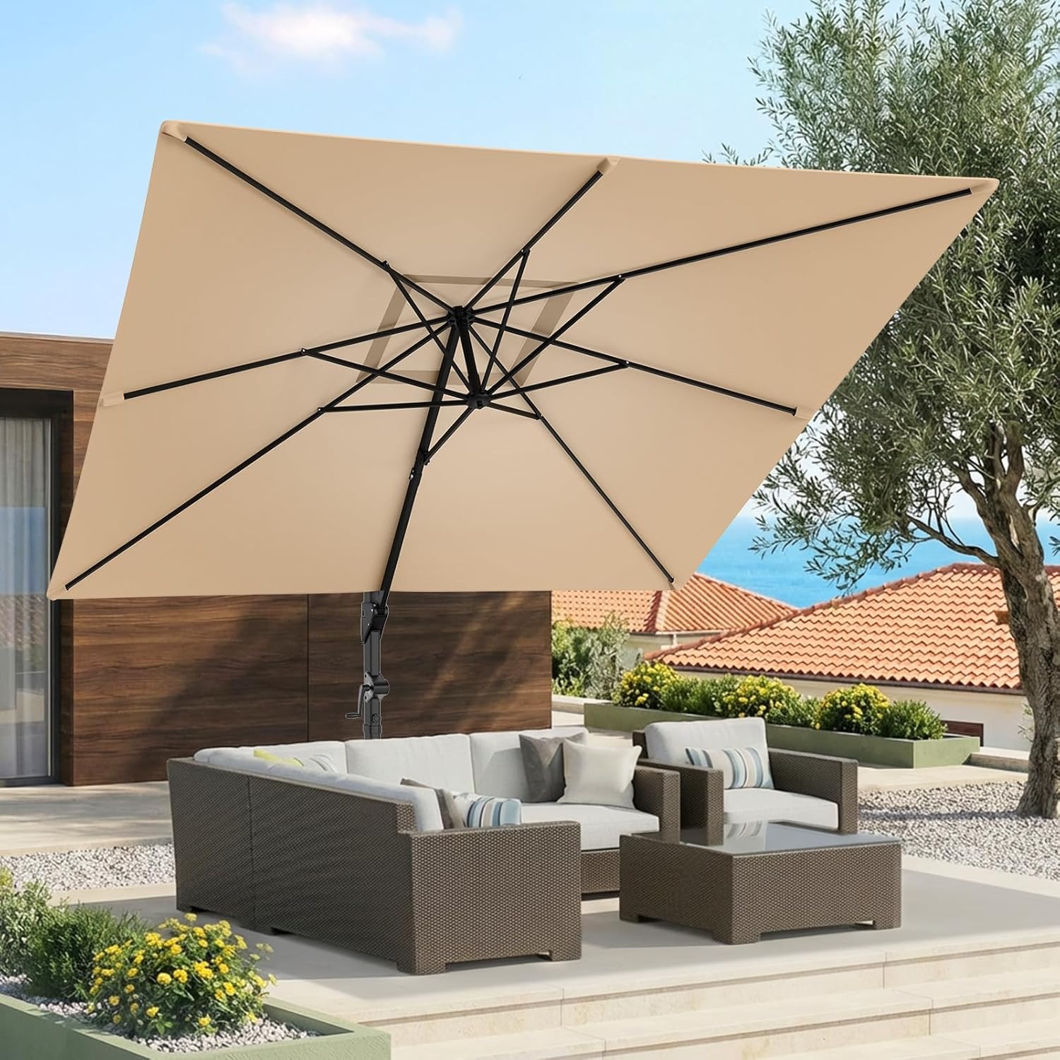 10x10 FT Cantilever Patio Umbr - Outdoor Furniture Umbrella review and price