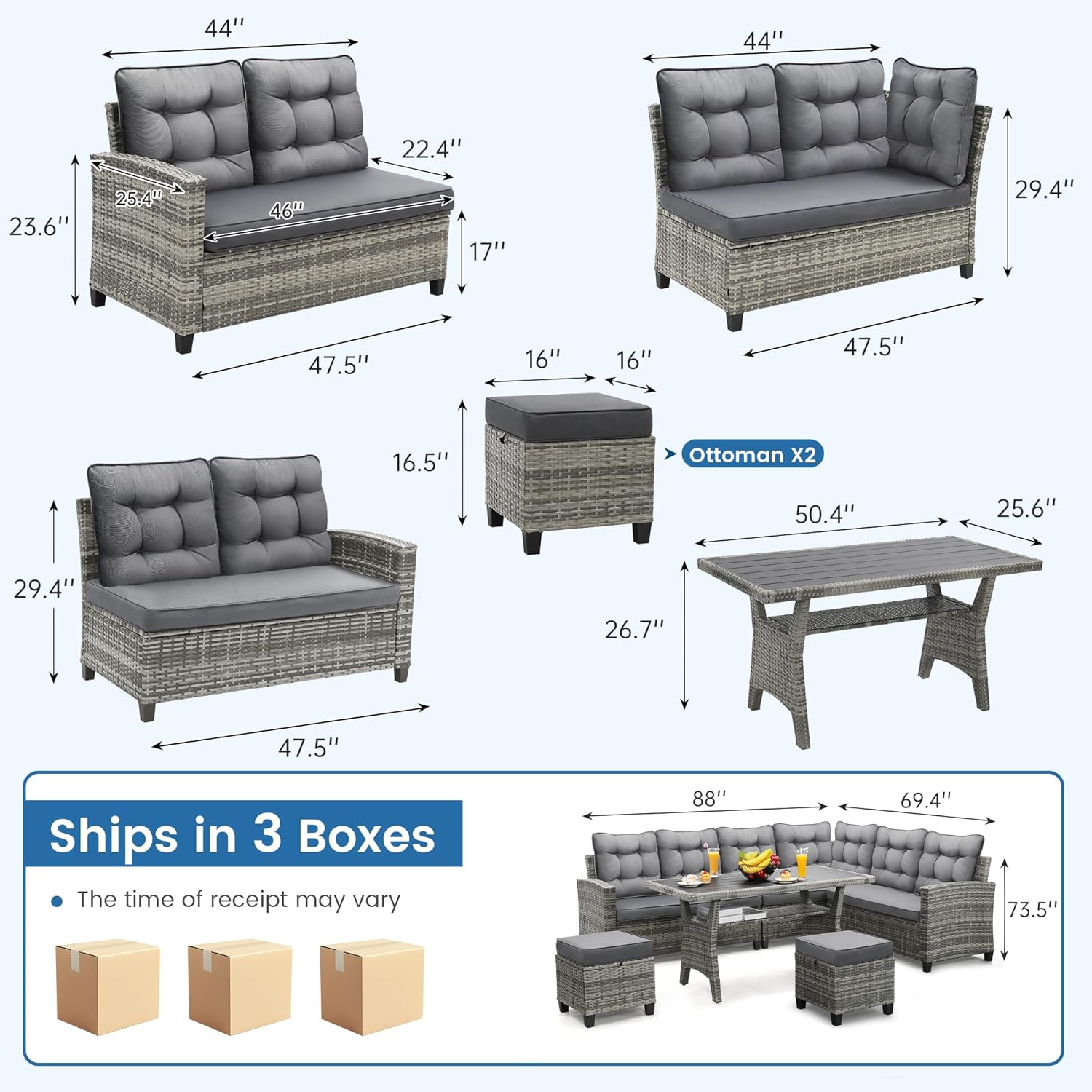 6 Piece Patio Furniture Set, D - Outdoor Furniture Ideas review and price
