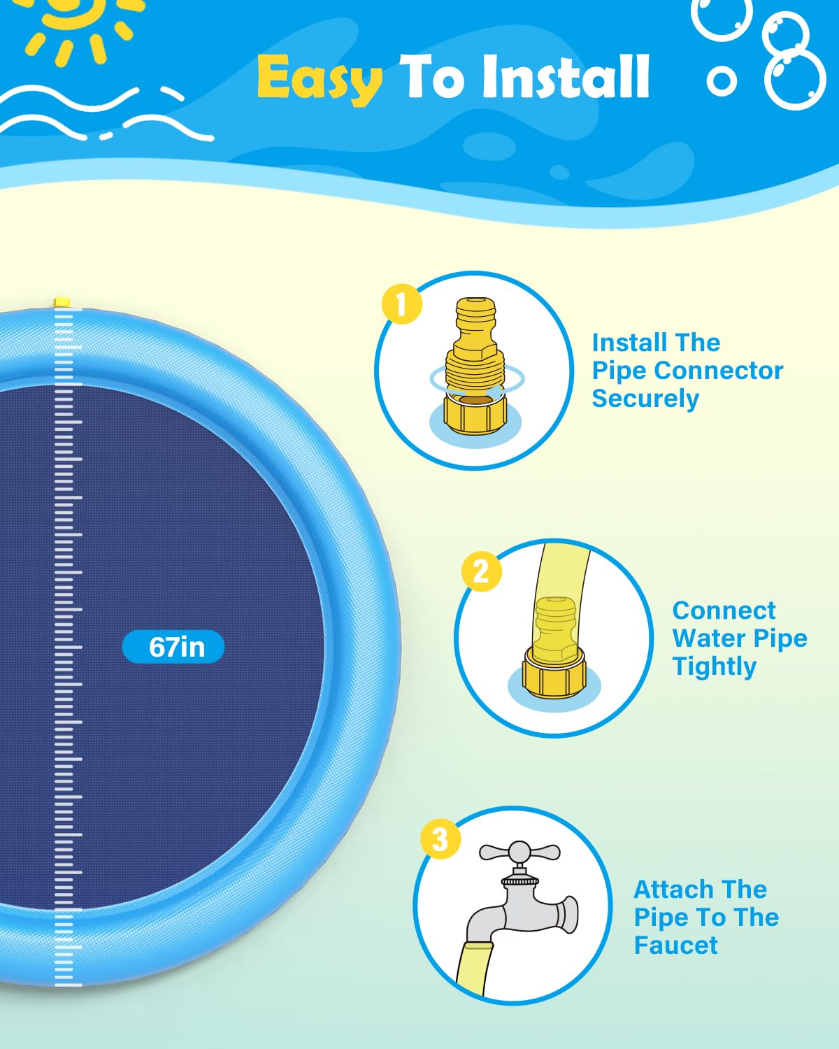 Dog Splash Pad Thick Sprinkler - Outdoor Rug Waterproof review and price