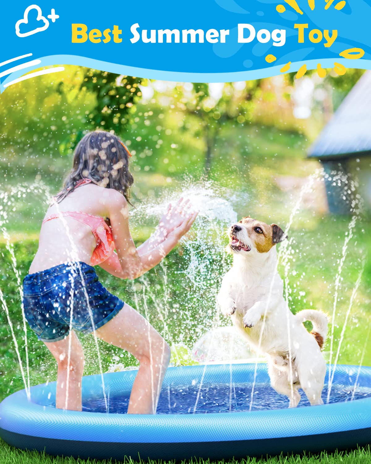 Dog Splash Pad Thick Sprinkler - Outdoor Rug Waterproof review and price