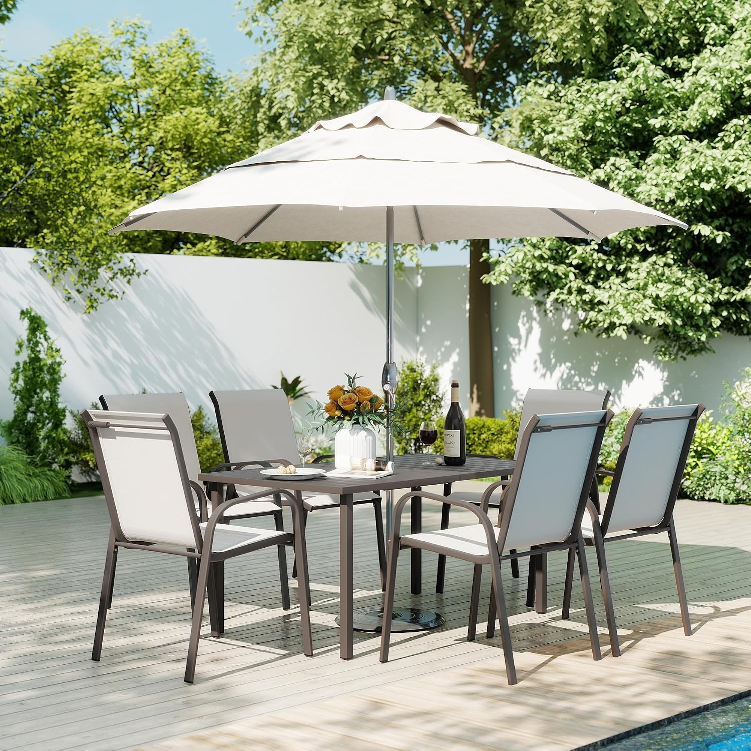 Outdoor Patio Dining Set, 6 Qu - Outdoor Furniture Quick Dry review and price