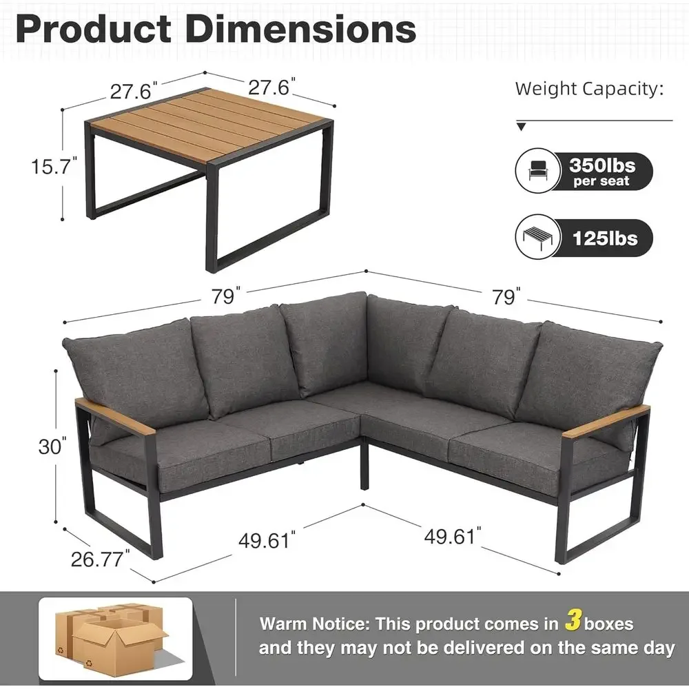 6-Piece Outdoor Sectional Sofa - Outdoor Furniture L Shape review and price