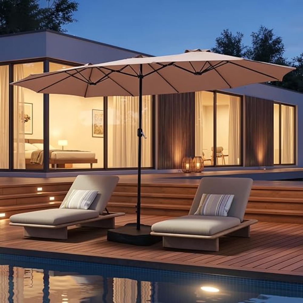 15ft Patio Umbrella with Base  - Outdoor Furniture Umbrella review and price