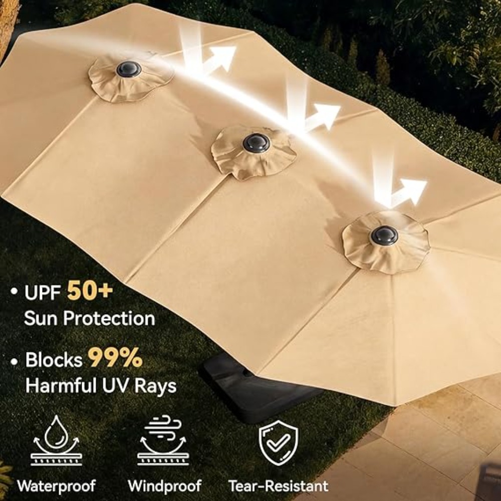 15ft Patio Umbrella with Base  - Outdoor Furniture Umbrella review and price