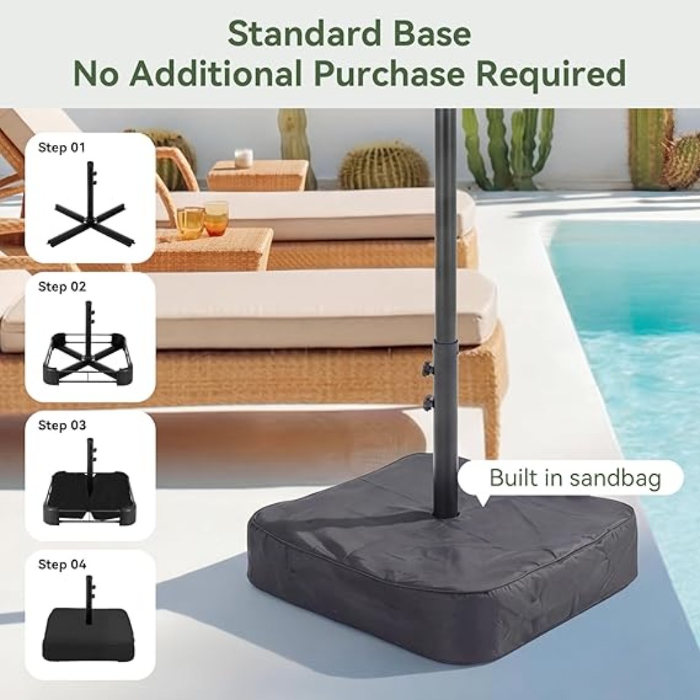 15ft Patio Umbrella with Base  - Outdoor Furniture Umbrella review and price