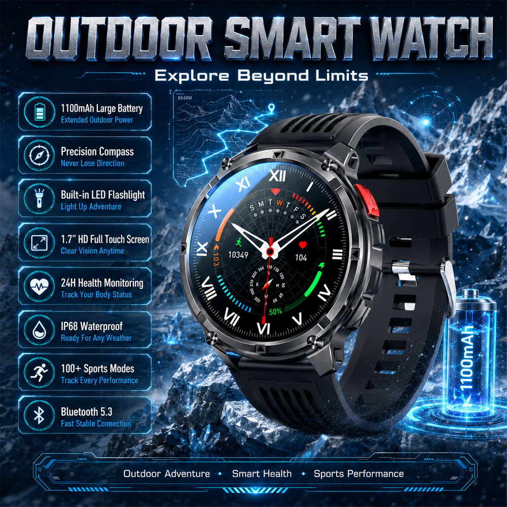 2026 New YAOCX AMOLED Smartwat - Outdoor Rug Waterproof review and price