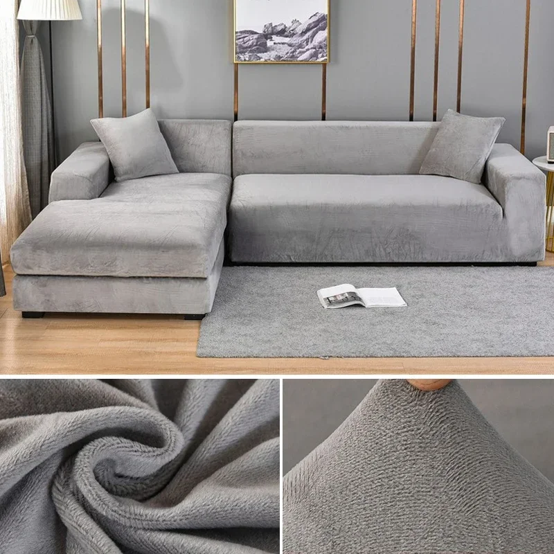 Velvet Sofa Cover Thick Elasti - Outdoor Furniture L Shape review and price