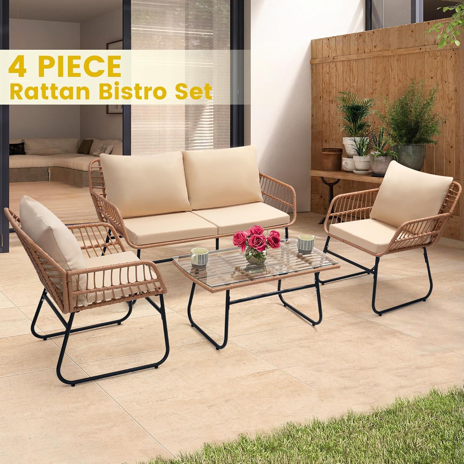 4 Piece Patio Bistro Outdoor F - Outdoor Furniture Ideas review and price
