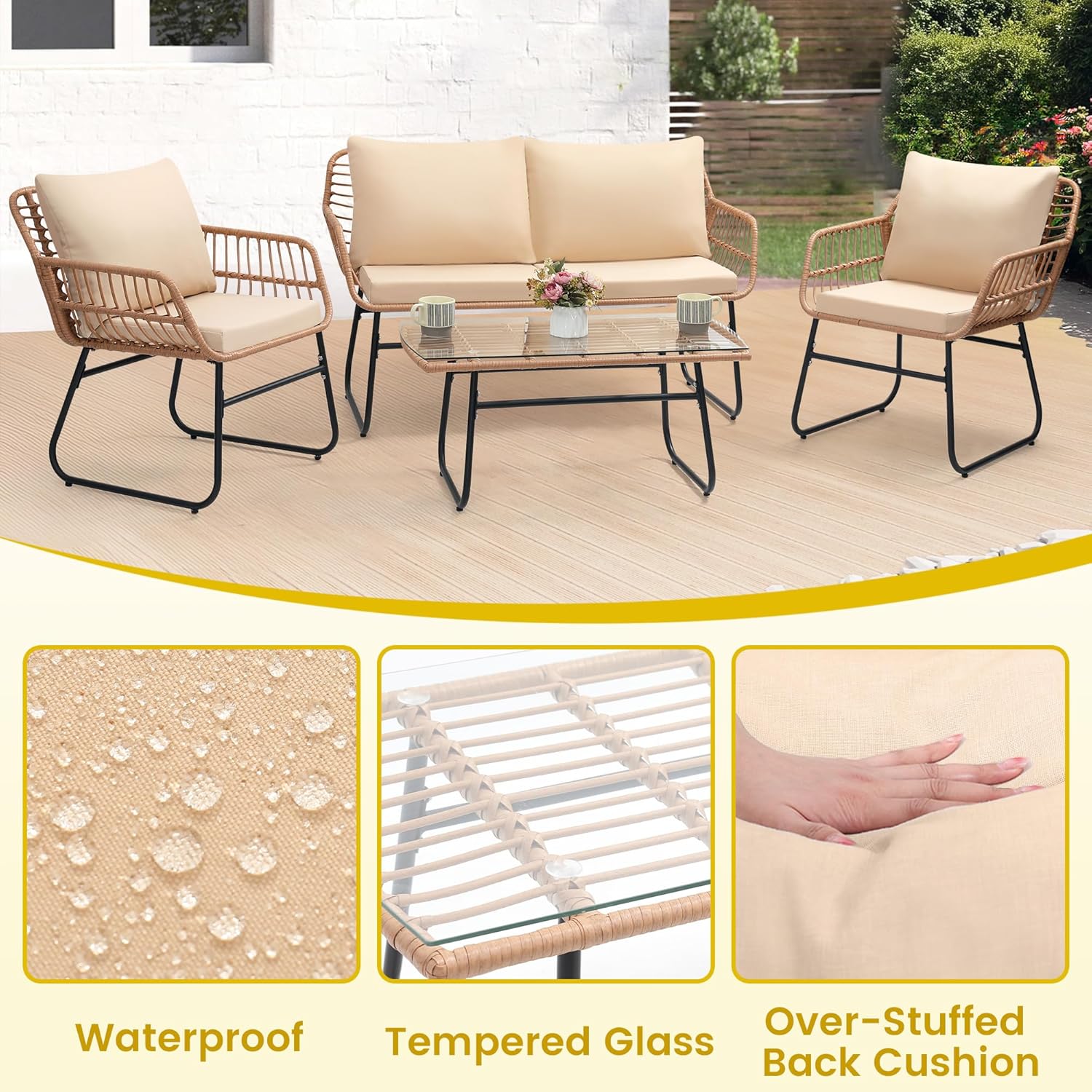 4 Piece Patio Bistro Outdoor F - Outdoor Furniture Ideas review and price
