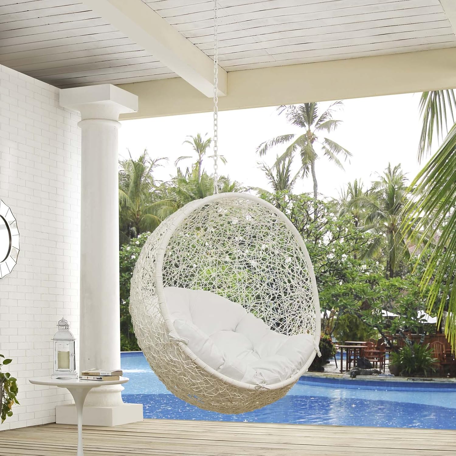 White Outdoor Patio Swing Chai - Outdoor Furniture Without Cushions review and price