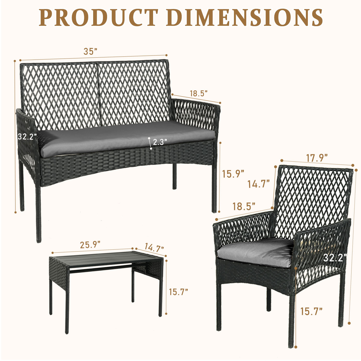 Outdoor Patio Furniture Set 4- - Outdoor Furniture Without Cushions review and price