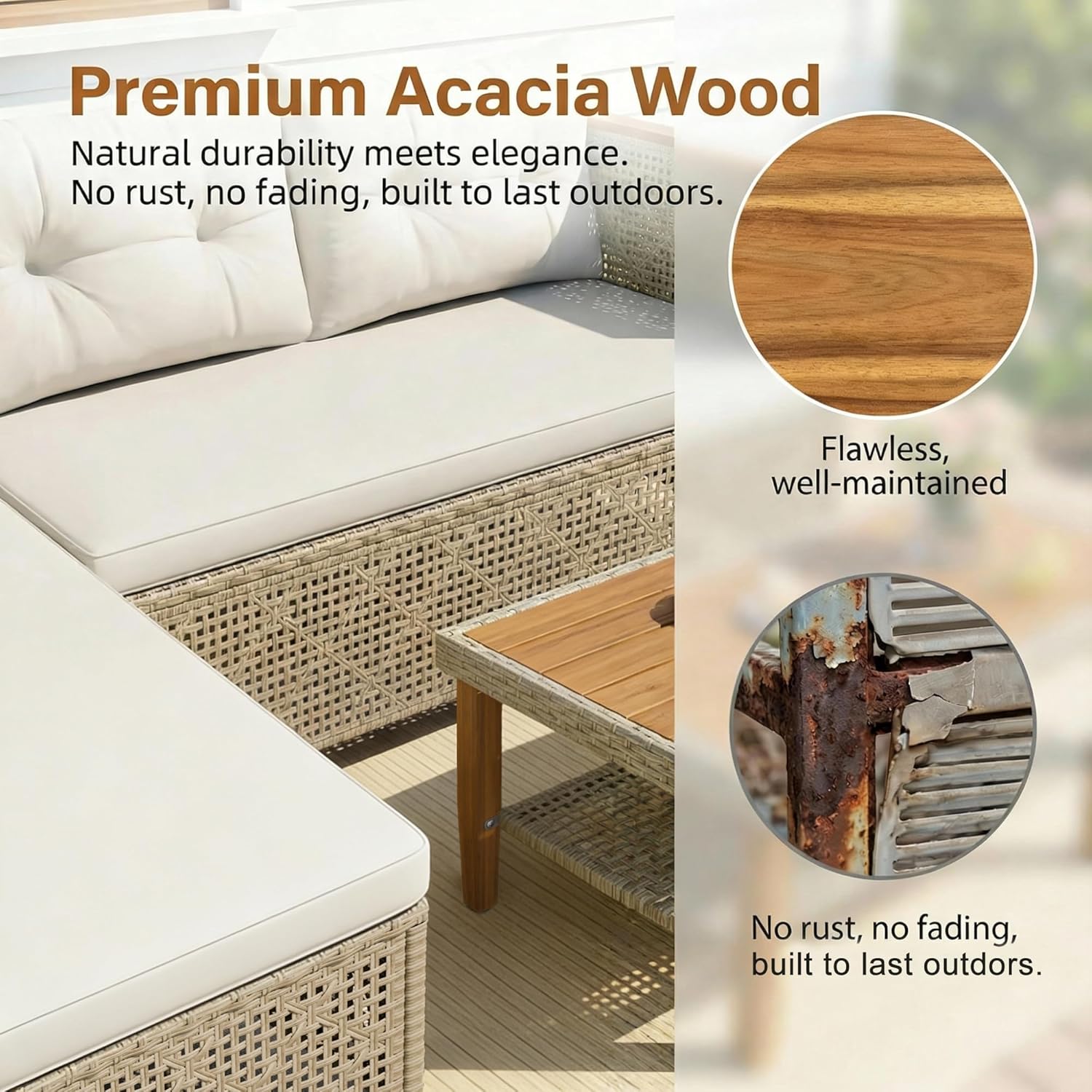 All-Weather Modular PE Wicker  - Outdoor Furniture L Shape review and price