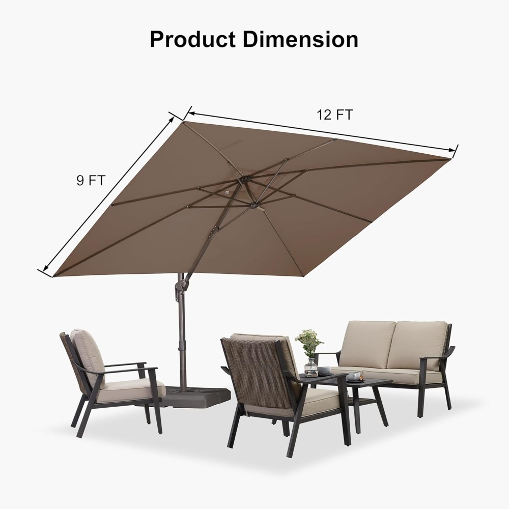 Rectangle Cantilever Patio Umb - Outdoor Furniture Umbrella review and price