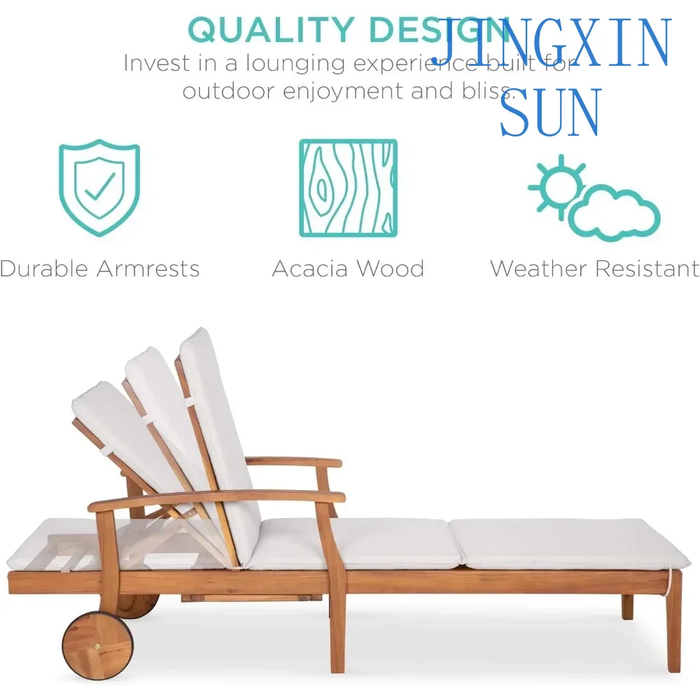 79x26in Acacia Wood Chaise Lou - Outdoor Furniture Without Cushions review and price